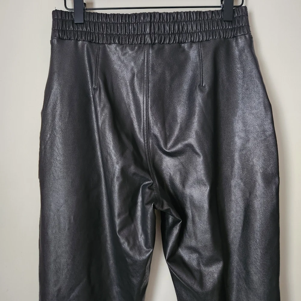 SPANX | Leather Like Pull On Black Joggers - Size S